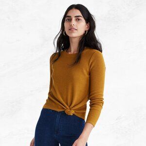 Madewell Texture & Thread Jacquard Knot-Front Top